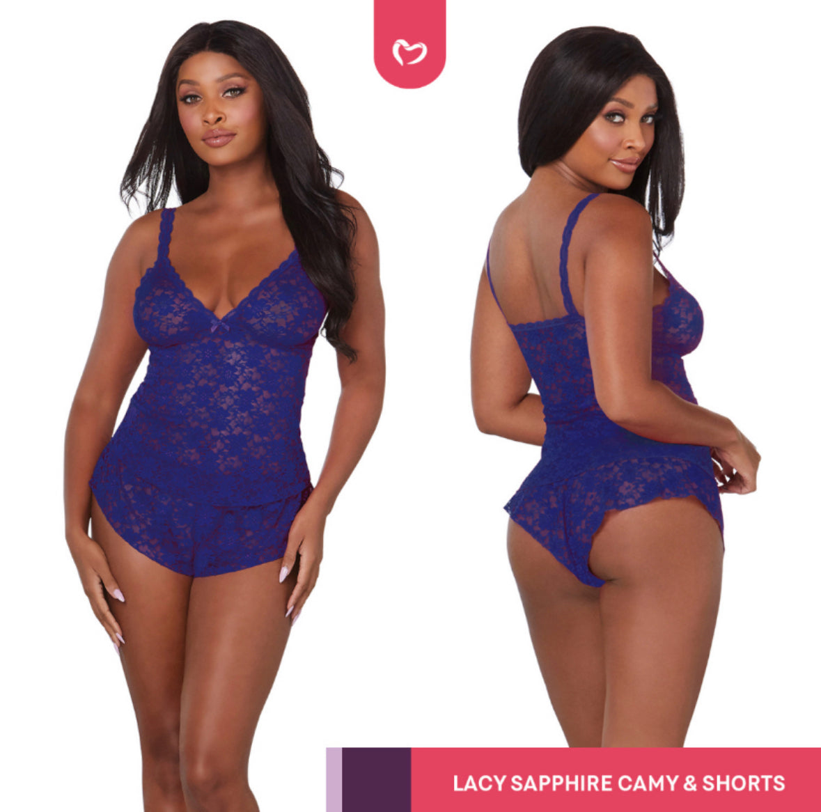 Lacy Sapphire Cami & Shorts - Limited Quantities