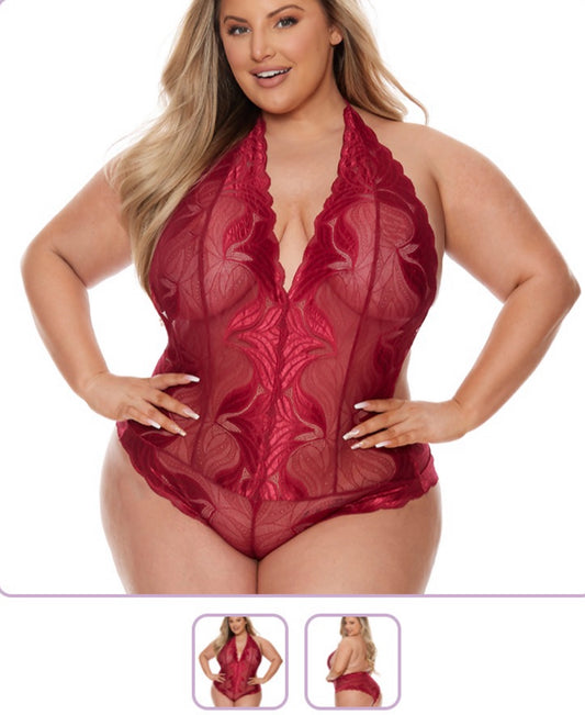 Scarlet Lace Bodysuit - 1X Only