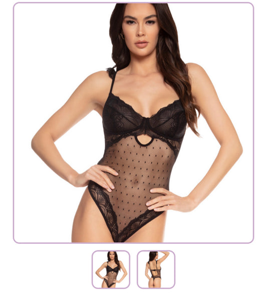 Dotted Mesh Lace Teddy
